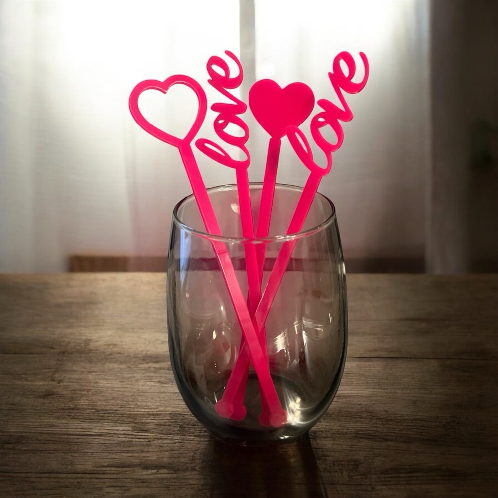 Pink Love Stir Sticks for Parties
